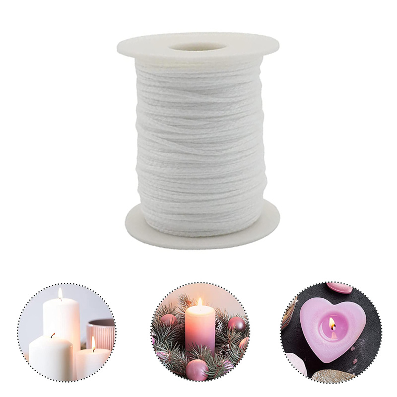 Candle Oil Supplies - 1 Roll 61M Katoen Gevlochten Kaarsenlont