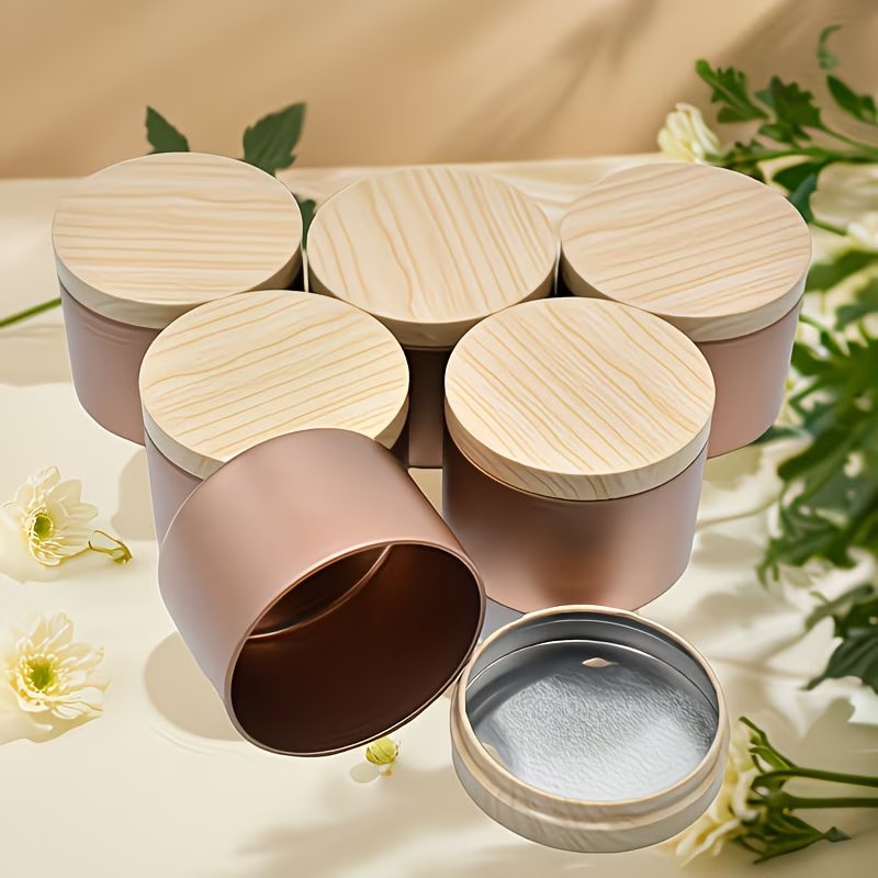 Candle Making Supplies Jars - 6-delige set roségouden metalen kaarsenpotten met