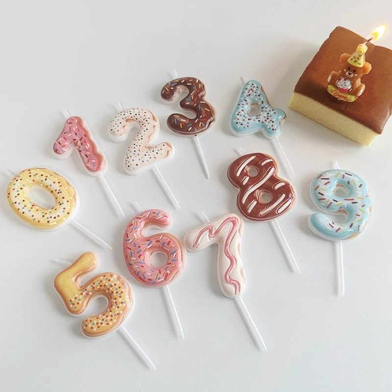 Zebra Candle Supplies - Zoete Donut Nummer Kaars 0-9 Nummer