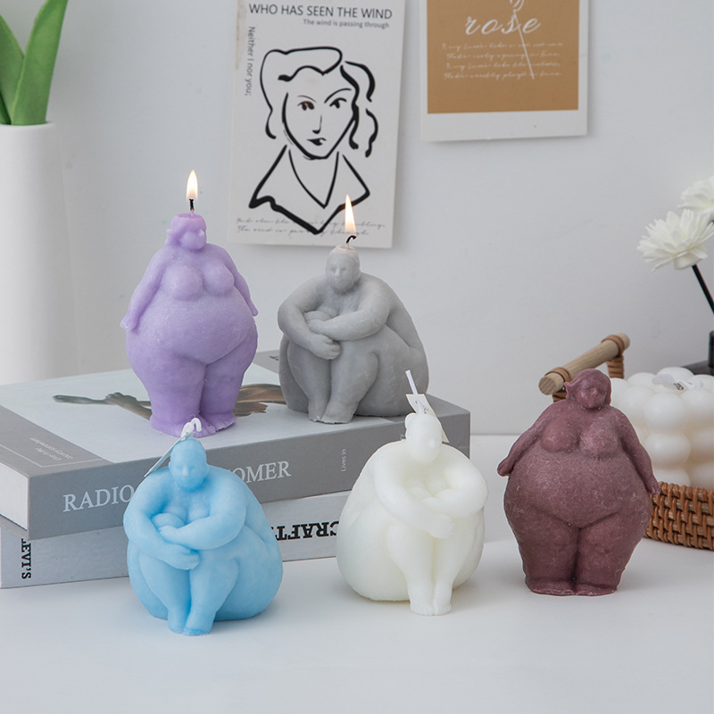Candle Supplies Storage - 3D Dikke Vrouw/man Portret Kaars Siliconen