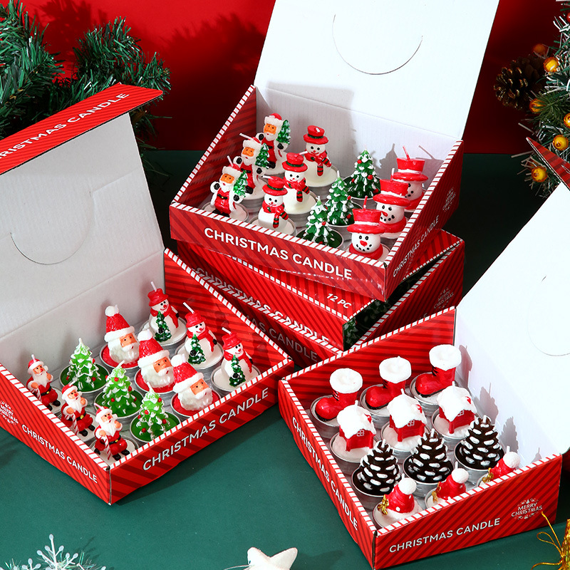 Candle Oil Supplies - 12 Kaarsen Kerstversiering Levert Rookloze Verjaardagskaarsen
