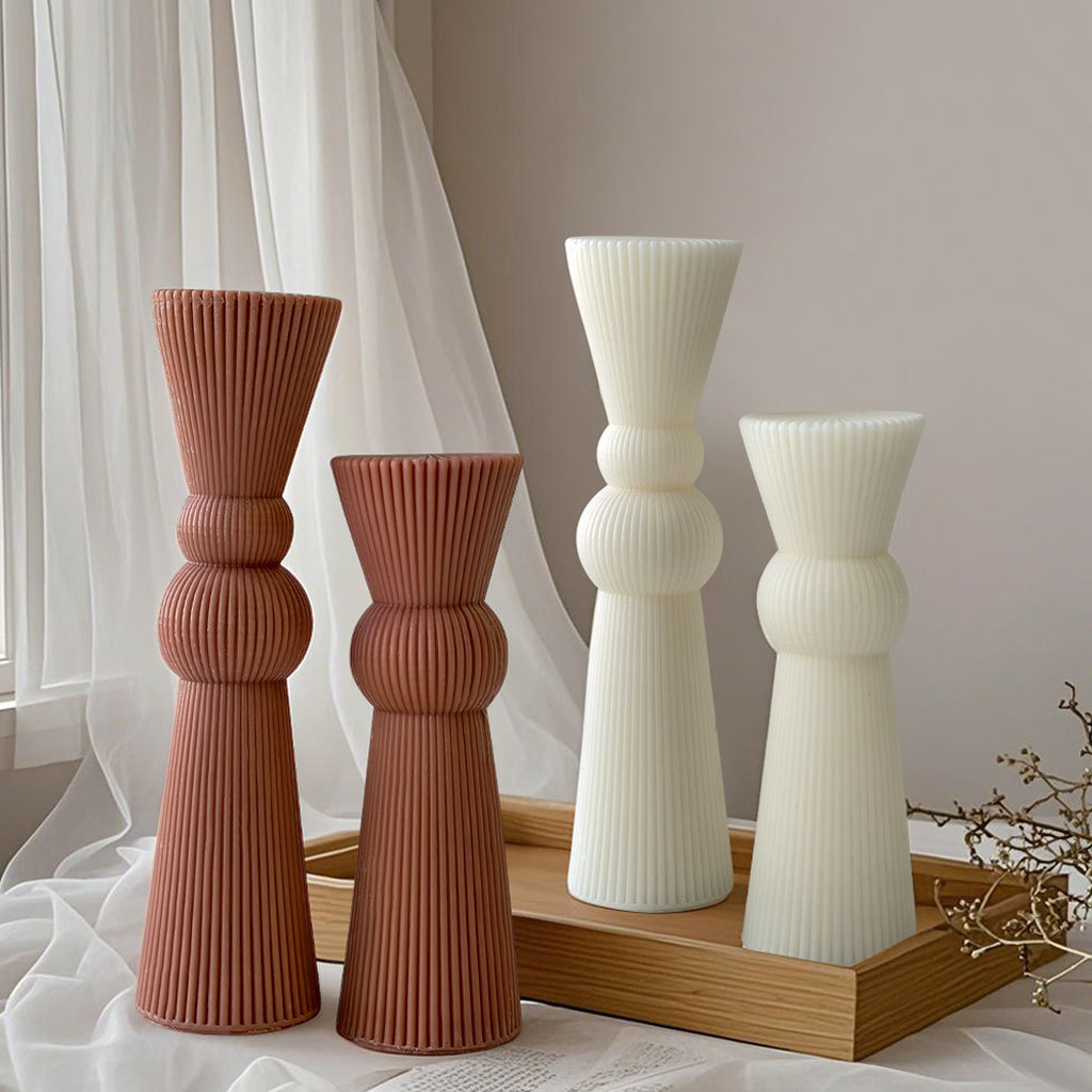 Candle Supplies Storage - DIY lange staaf gestreepte pijler kaars