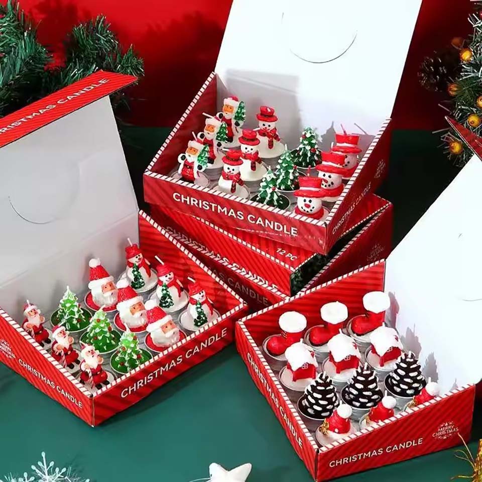 Candle Oil Supplies - 12 STKS Kaarsen Kerstdecoratiebenodigdheden Rookloze Verjaardagskaarsen