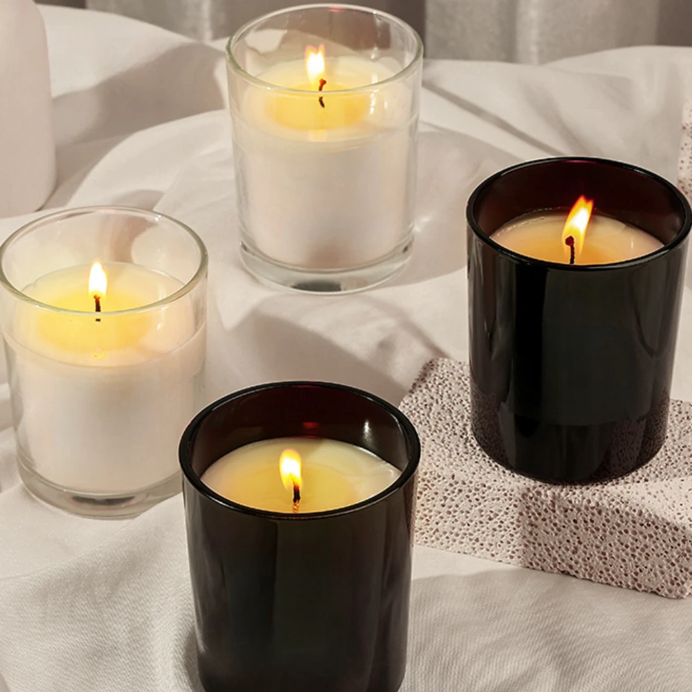 Luxury Candle Supplies Jars - Luxe glazen kaarspot zwart wit glazen