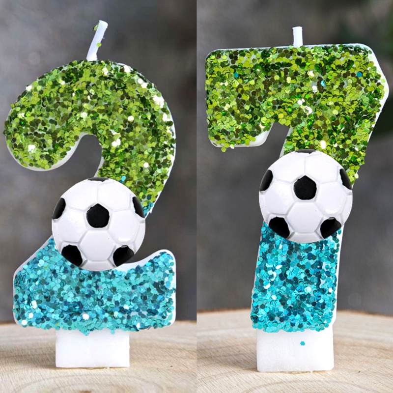 Zebra Candle Supplies - Voetbalkaarsen Nummer 0-9 Voetbalkaars Taartdecoratie Jongen