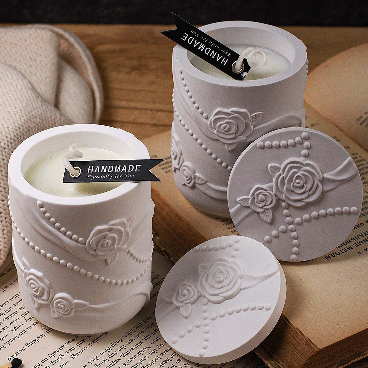 Beton bloemvorm kaars pot sili - Candle Making Supplies Jars recensie en prijs
