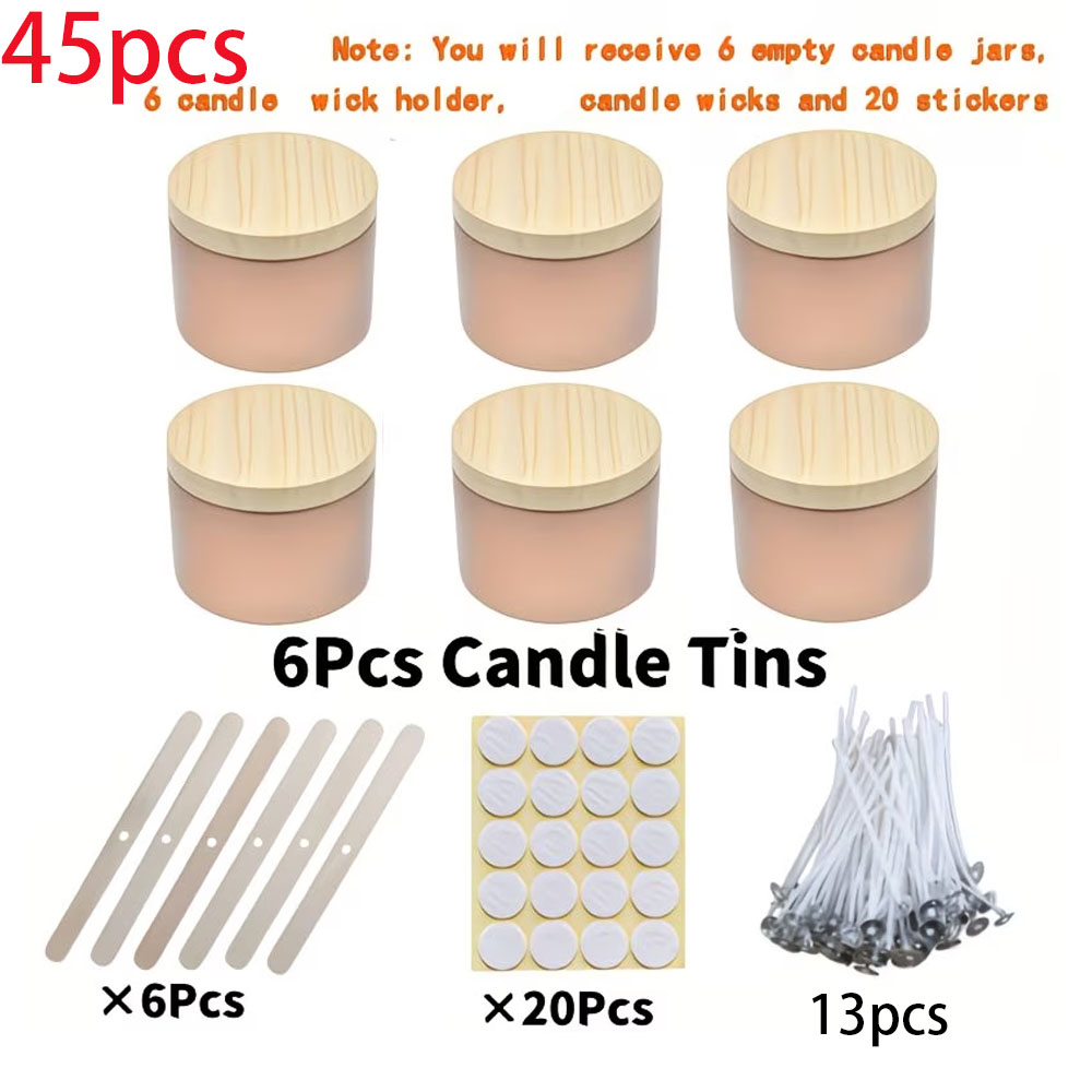 6-delige set roségouden metale - Candle Making Supplies Jars recensie en prijs