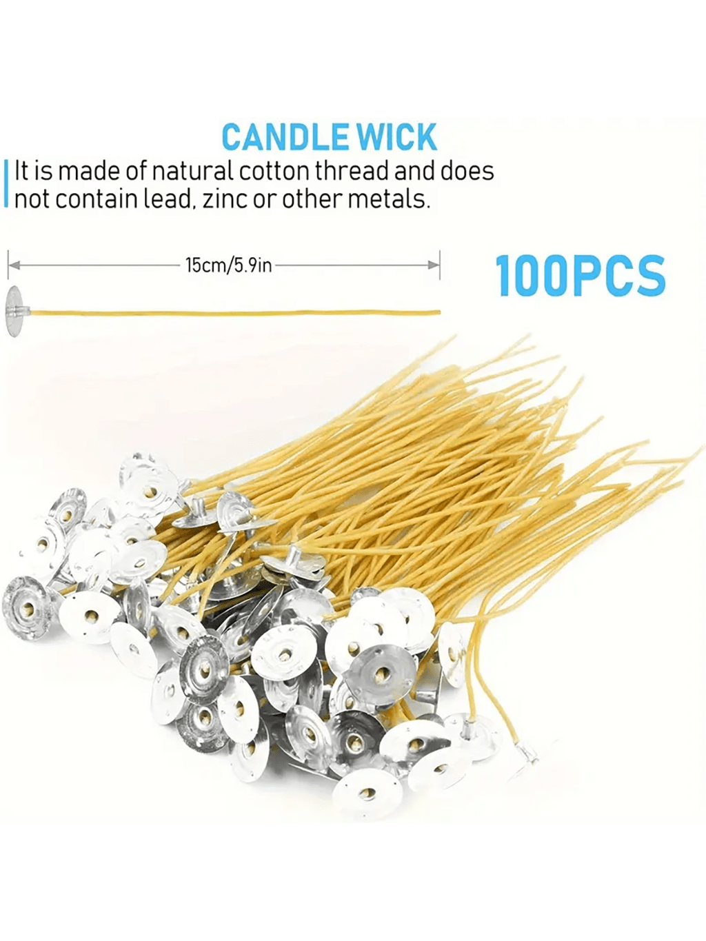 100 6-inch voorgewaxte bijenwa - Cotton Wick 6 Inch recensie en prijs